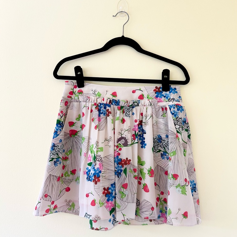 New Anthropologie Leifsdottir 100% Silk Lingonberry Mini Skirt Floral Vintage, 4